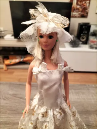 Barbie Vestido Clon Novia Encaje Flores