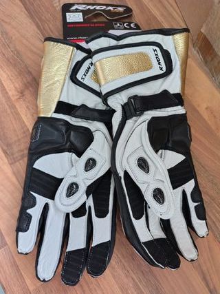 Guantes moto deportivos, 100% piel, talla L
