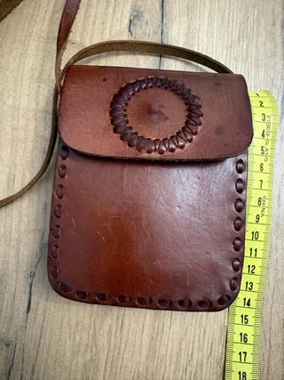 Bolso pequeño cuero artesanal boho