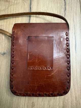 Bolso pequeño cuero artesanal boho