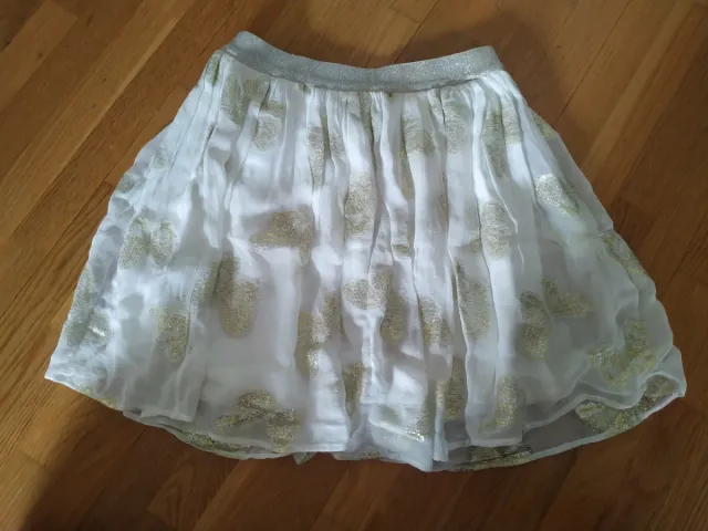 Falda tul niña dorada talla 12