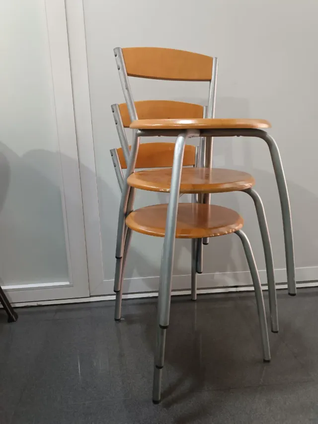 Sgabelli da cucina (set di 3) in legno e metallo