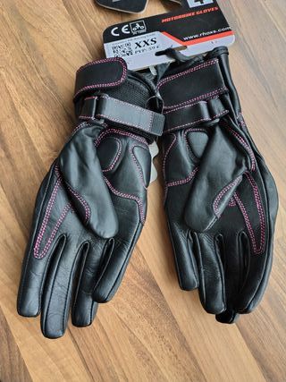 Guantes moto MUJER, 100% Piel, XXS