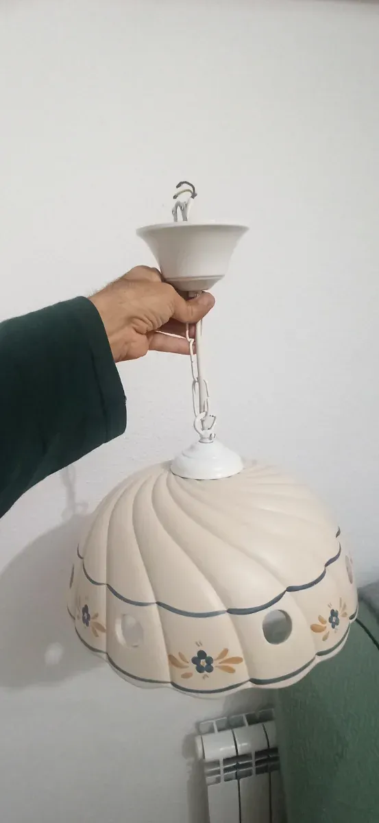 Lámpara de techo cerámica beige