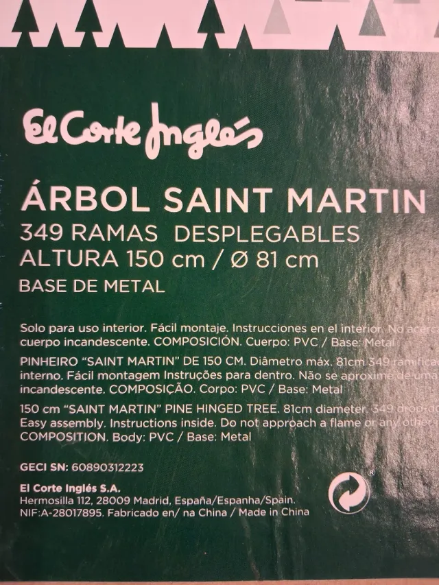 Árbol de Navidad El Corte Inglés Saint Martin
