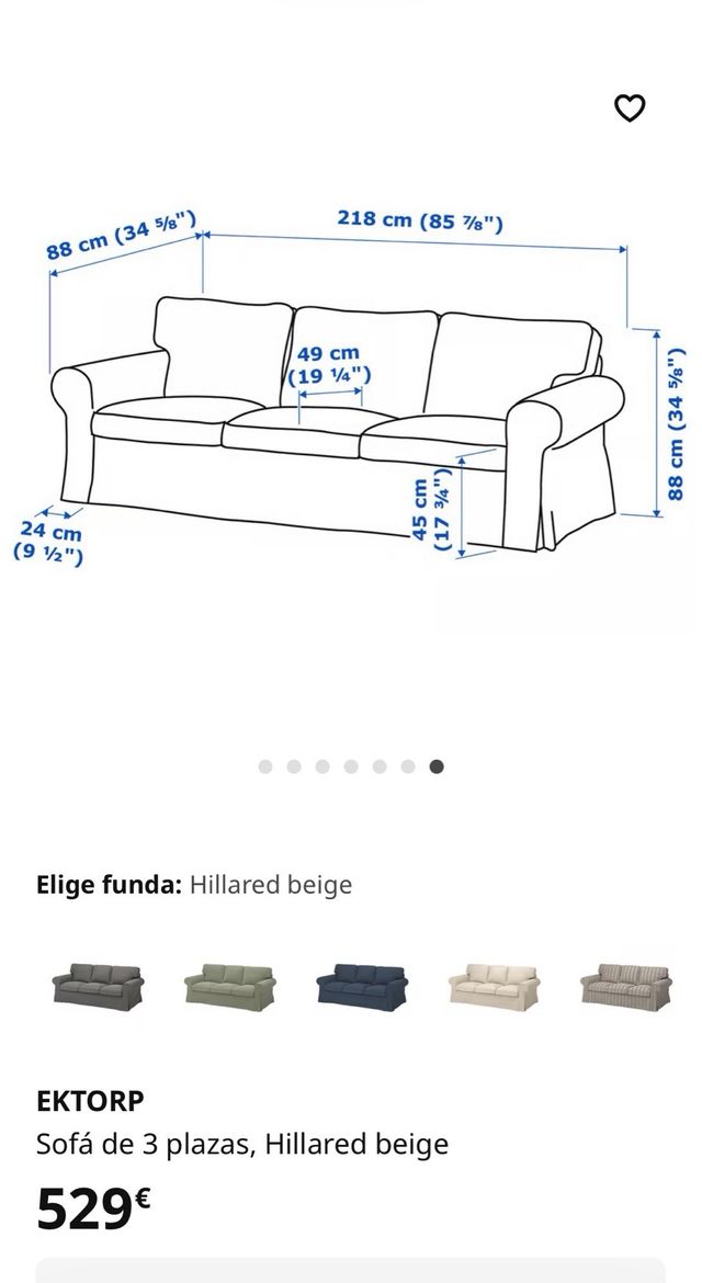 Sofá 3 plazas EKTORP Hillared beige