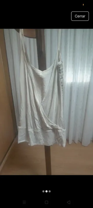 Camiseta tirantes lentejuelas dorada/plateada