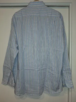 Camisa de rayas azul y blanca talla grande