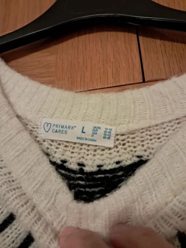 Jersey de punto mujer gris y blanco