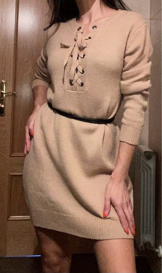 Vestido Camel Forever 21 Talla S