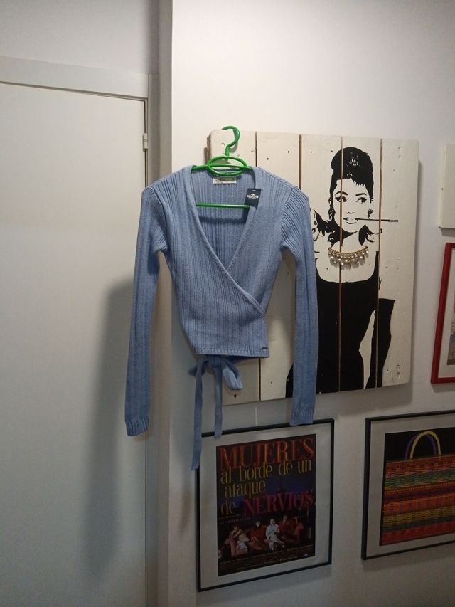 Jersey Hollister azul manga larga