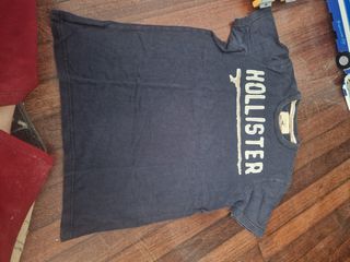 Camiseta Hollister Azul y Beige