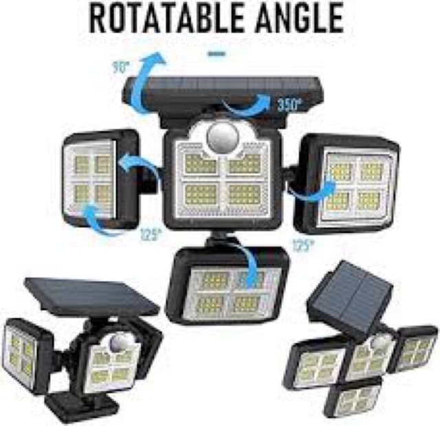 Luz Solar Exterior Rotatoria 3 Cabezales
