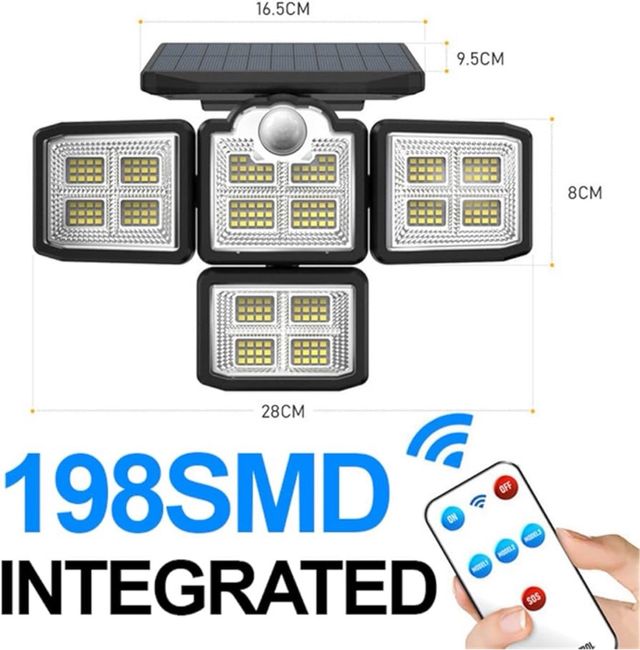Luz Solar Exterior Rotatoria 3 Cabezales