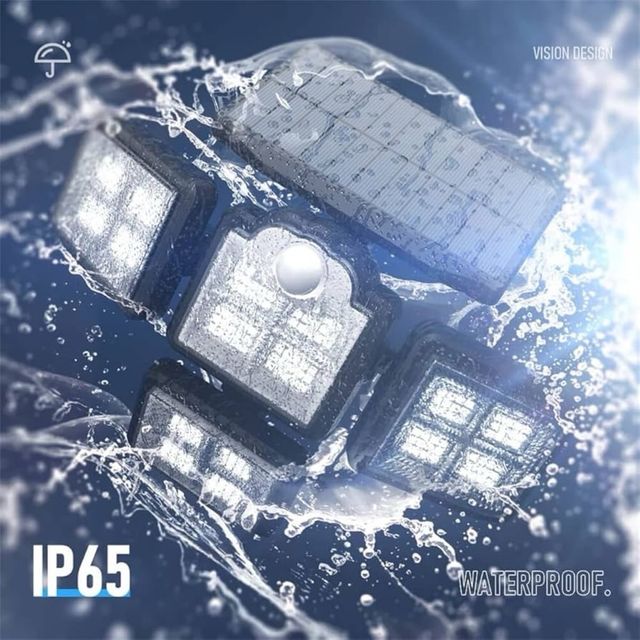 Luz Solar Exterior Rotatoria 3 Cabezales