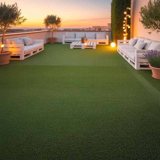 Césped artificial reutilizado