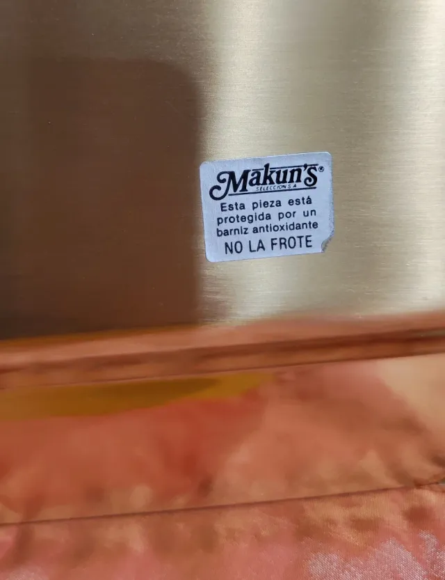 Bandeja Vintage Metal Dorado con Asas