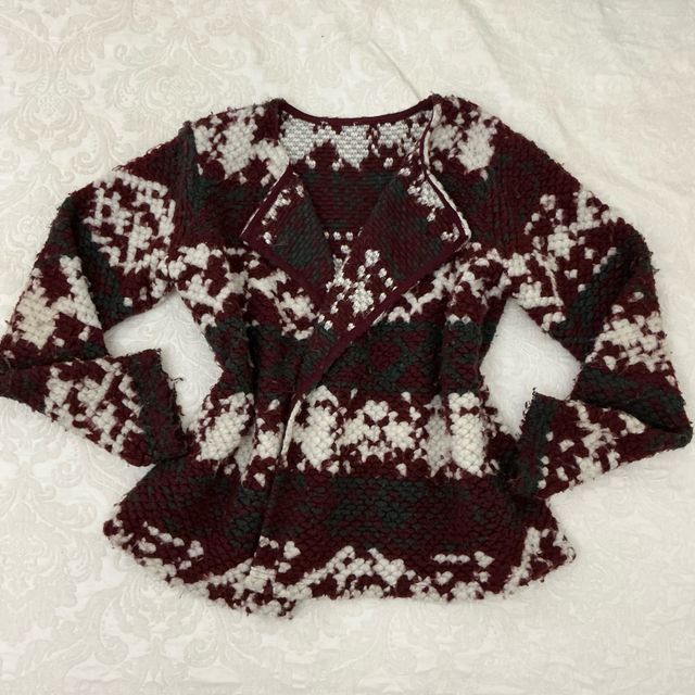 Rebeca chaqueta vintage punto burdeos