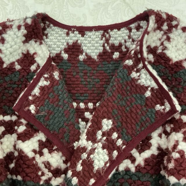 Rebeca chaqueta vintage punto burdeos