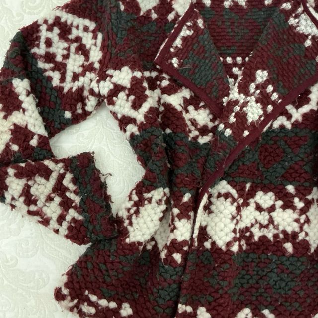 Rebeca chaqueta vintage punto burdeos