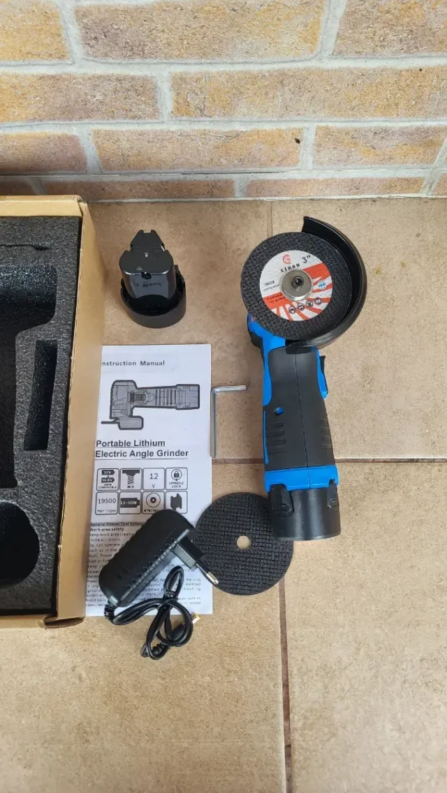 Mini Amoladora Eléctrica Radial + 2 Baterías