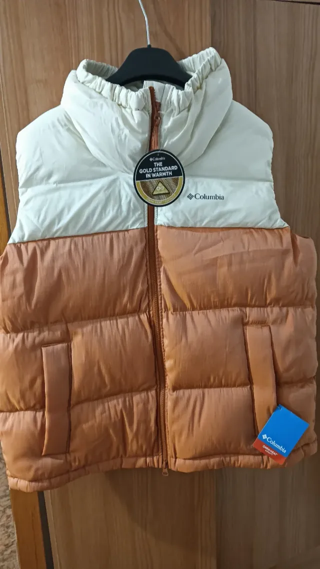 Chaleco Columbia Mujer Beige/Naranja