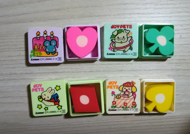 Set 4 Gommine Originali Anni 80 con Scatolina