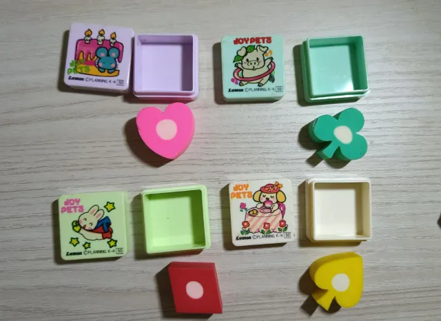 Set 4 Gommine Originali Anni 80 con Scatolina