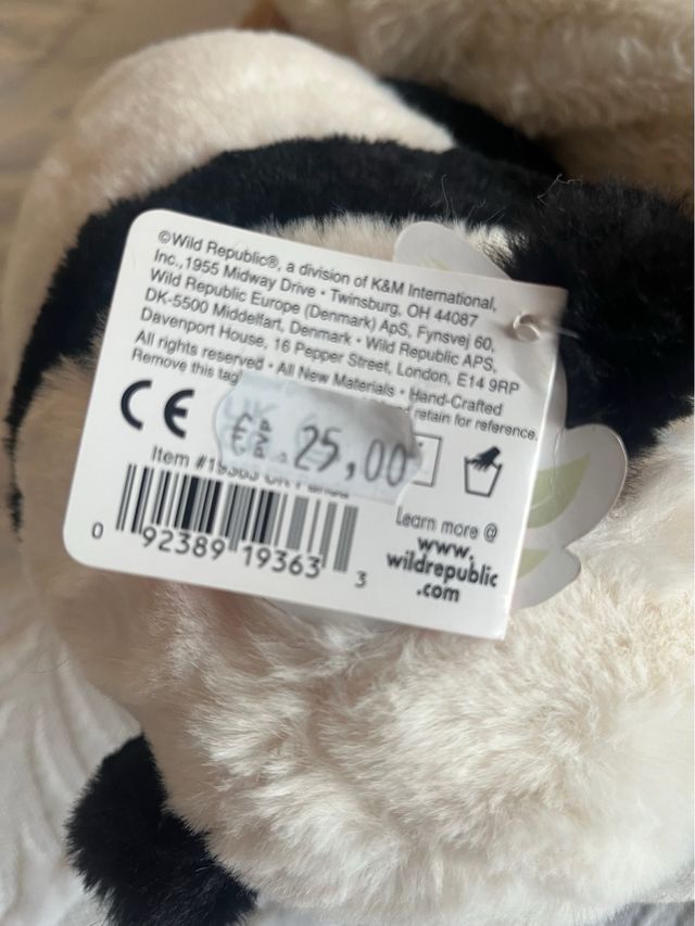 Lote 3 peluches panda, perro y cerdo