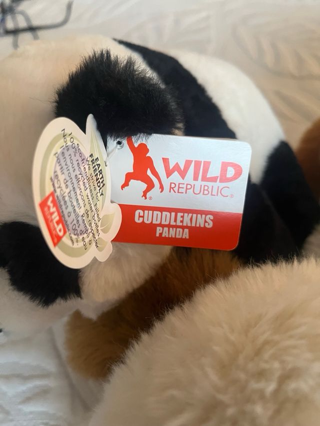 Lote 3 peluches panda, perro y cerdo