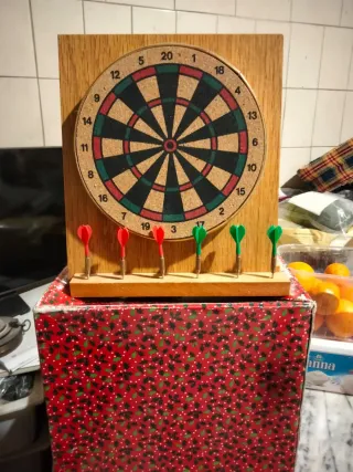 Set Freccette Tiro a Segno Gioco Tavolo Legno