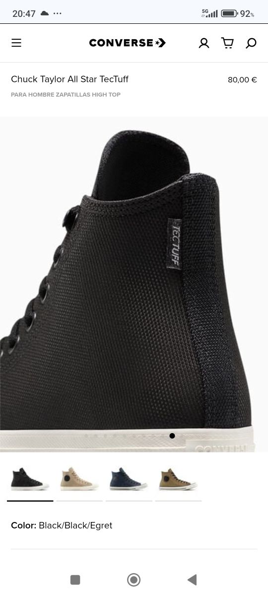 Converse Chuck Taylor All Star TecTuff Negras