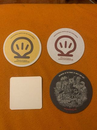 Lote 4 posavasos cerveza El Camino y Laugar