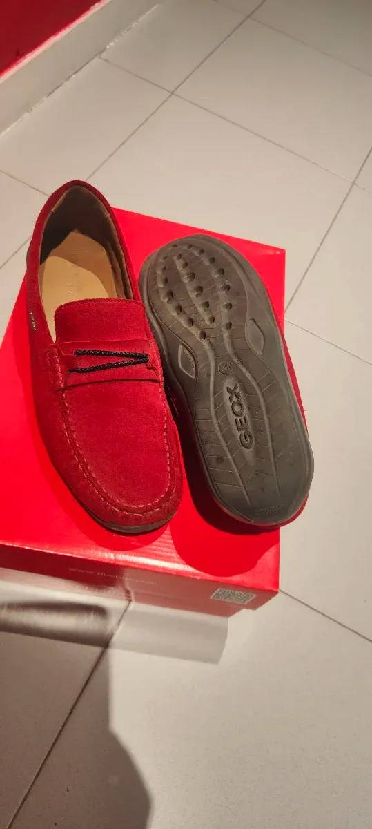 Geox Zapatos de Ante Rojo