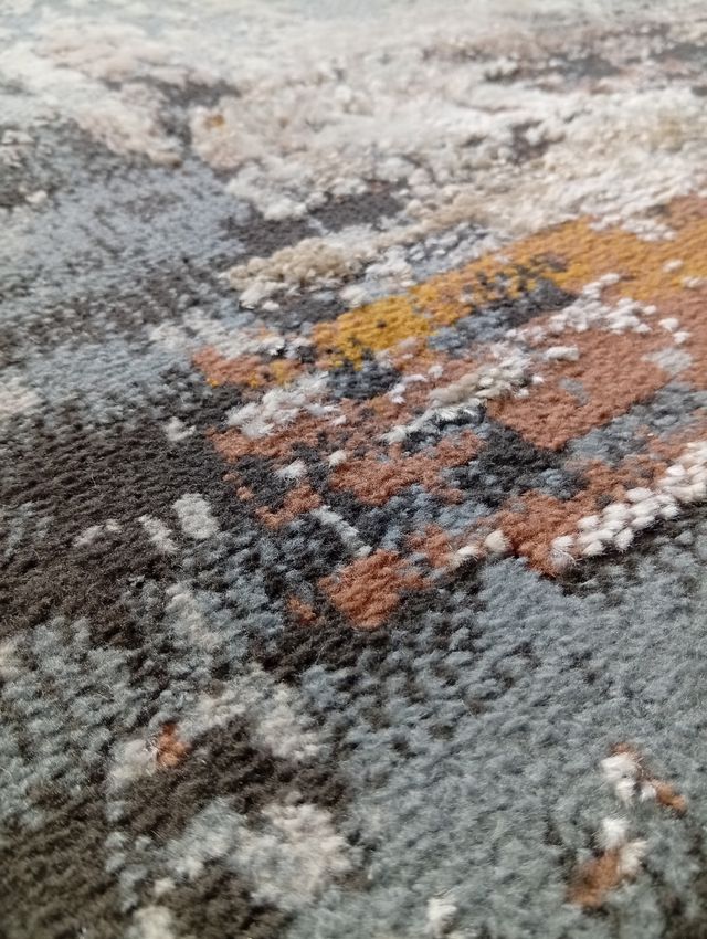 Tappeto 192 X 290 Disegno Astratto Grigio Multicolore