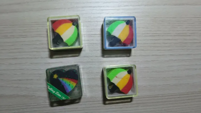 Set 4 Gommine Originali Anni 80 con Scatolina.