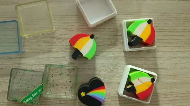 Set 4 Gommine Originali Anni 80 con Scatolina.