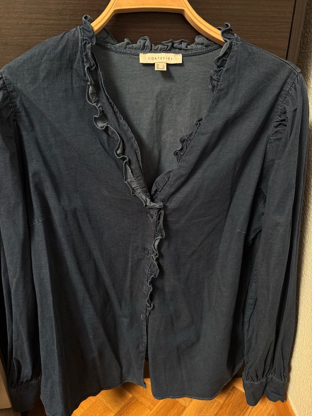 Blusa vaquera Cortefiel azul talla L