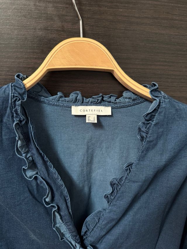 Blusa vaquera Cortefiel azul talla L