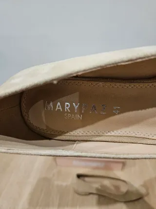 Zapatos planos punta Marypaz beige mujer