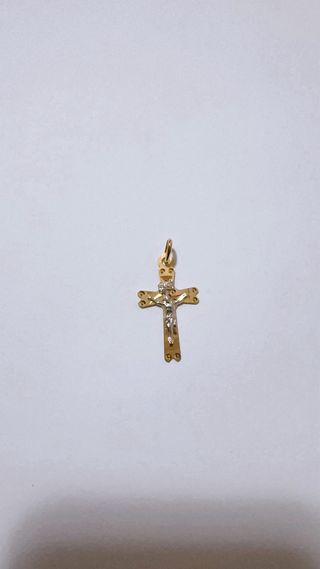 Ciondolo Croce in oro 18kt 750 Bicolore
