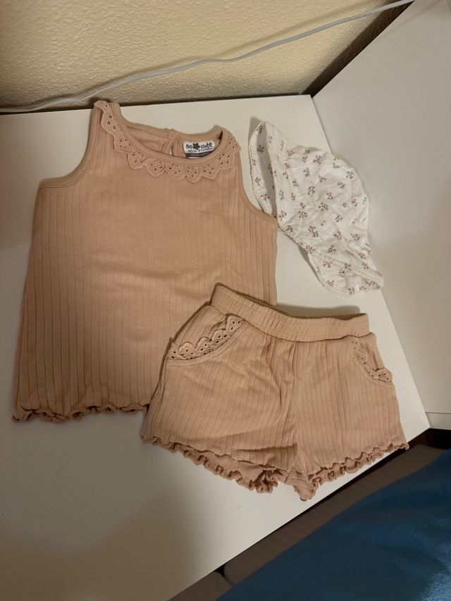 Conjunto Verano Niña Eco Orgánico y gorra nuevo