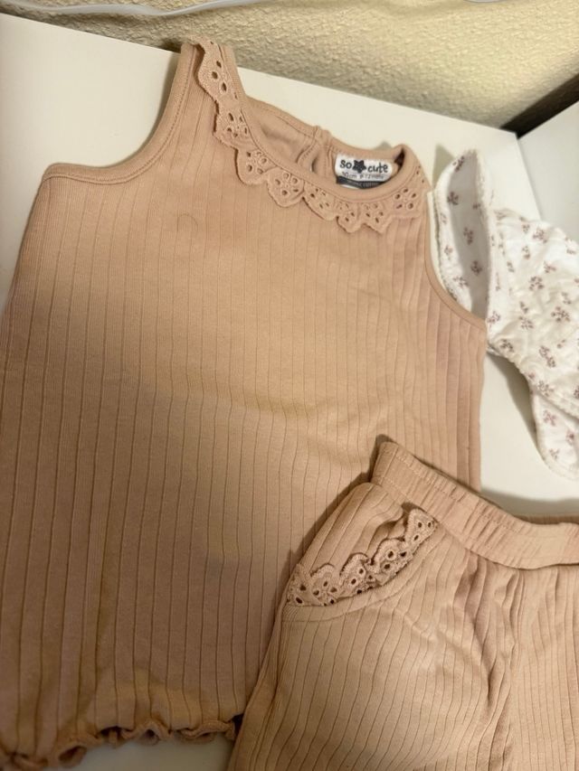 Conjunto Verano Niña Eco Orgánico y gorra nuevo