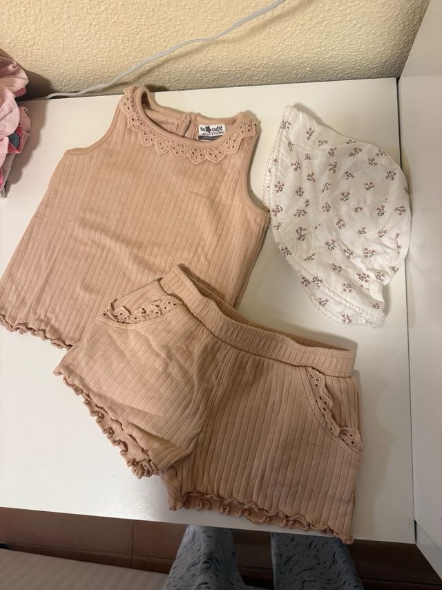 Conjunto Verano Niña Eco Orgánico y gorra nuevo
