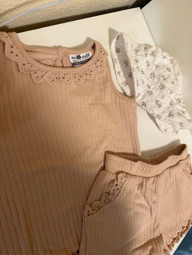 Conjunto Verano Niña Eco Orgánico y gorra nuevo