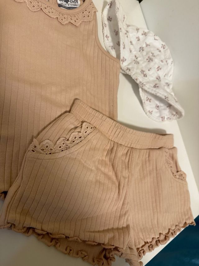 Conjunto Verano Niña Eco Orgánico y gorra nuevo