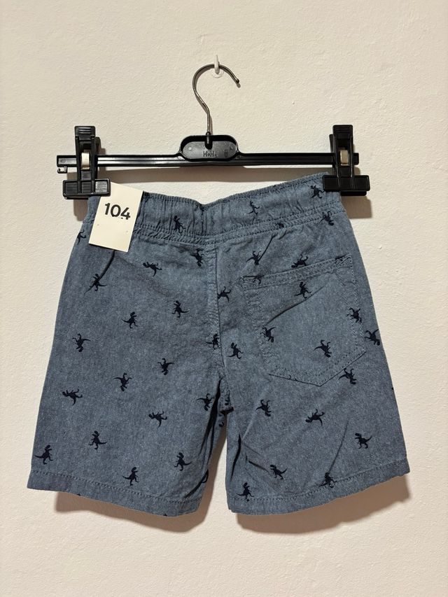 Pantalón corto C&A niño dinosaurios gris NUEVO