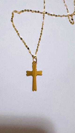 Collana con croce in oro 18kt 750 bicolore