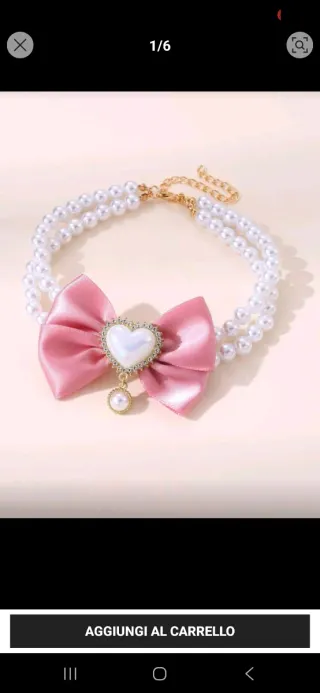 Collare per animali con fiocco e perle