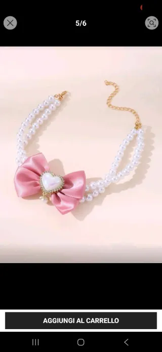 Collare per animali con fiocco e perle